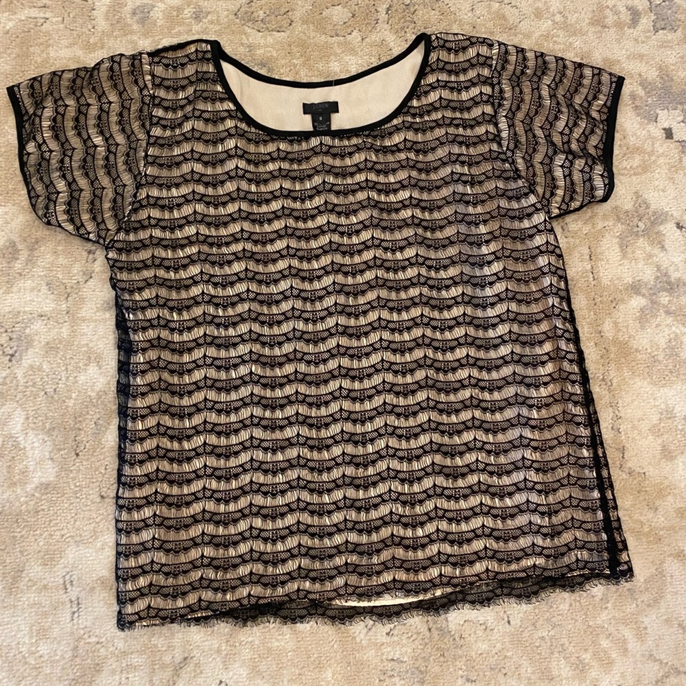 J. Crew scalloped lace top